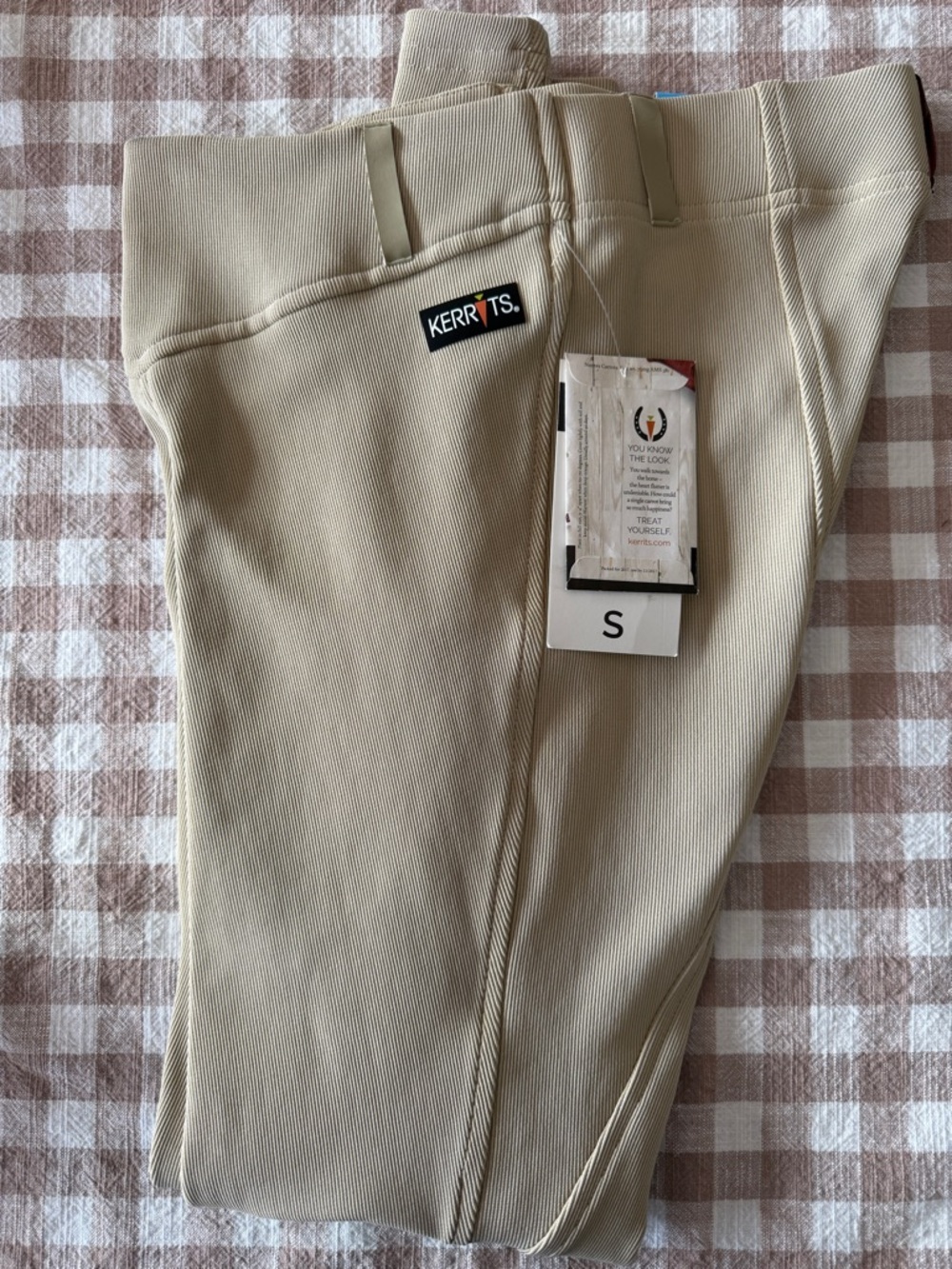 Kerrits Tan Microcord Kneepatch Breech